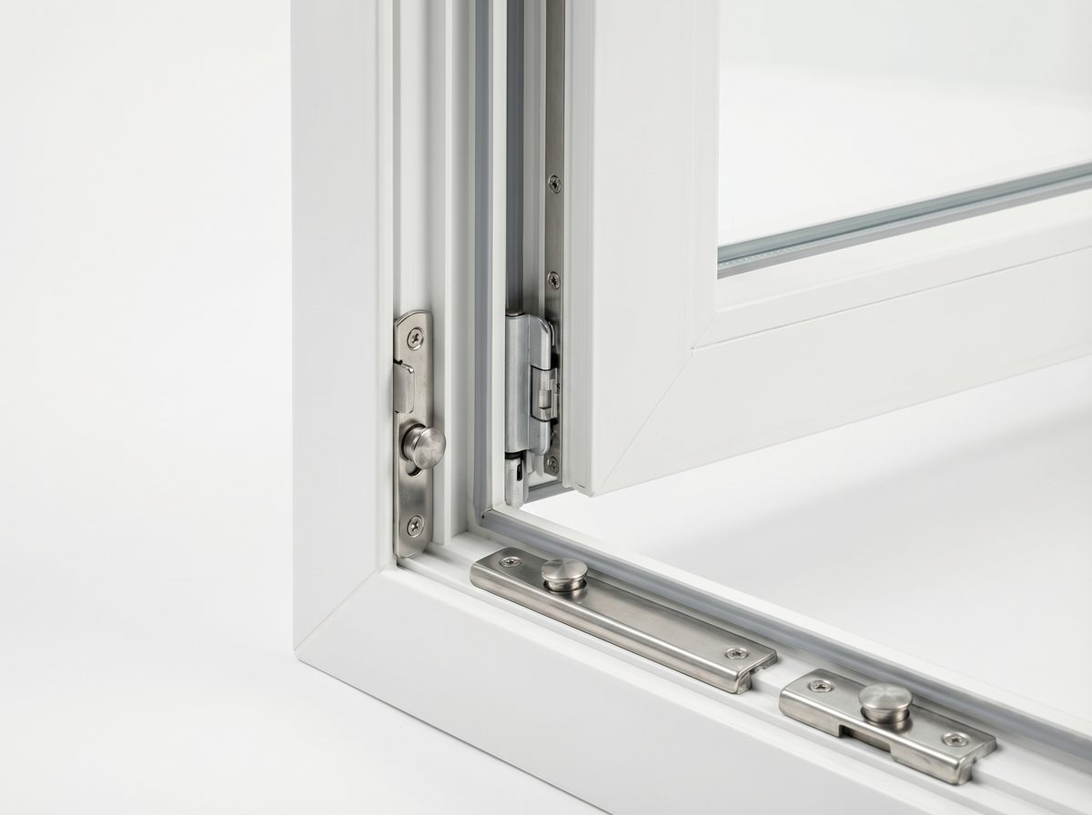 Sistem feronerie Roto NX cu închidere multipunct pe profil PVC.